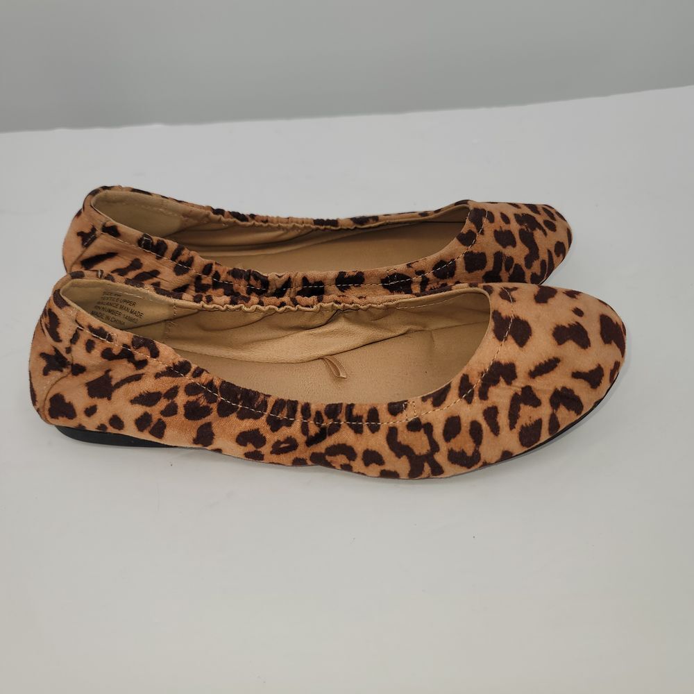 Torrid Scrunch Ballet Flats‎ Sz 8 W Animal Print Leopard Preppy Ballerina Shoes - Picture 4 of 8